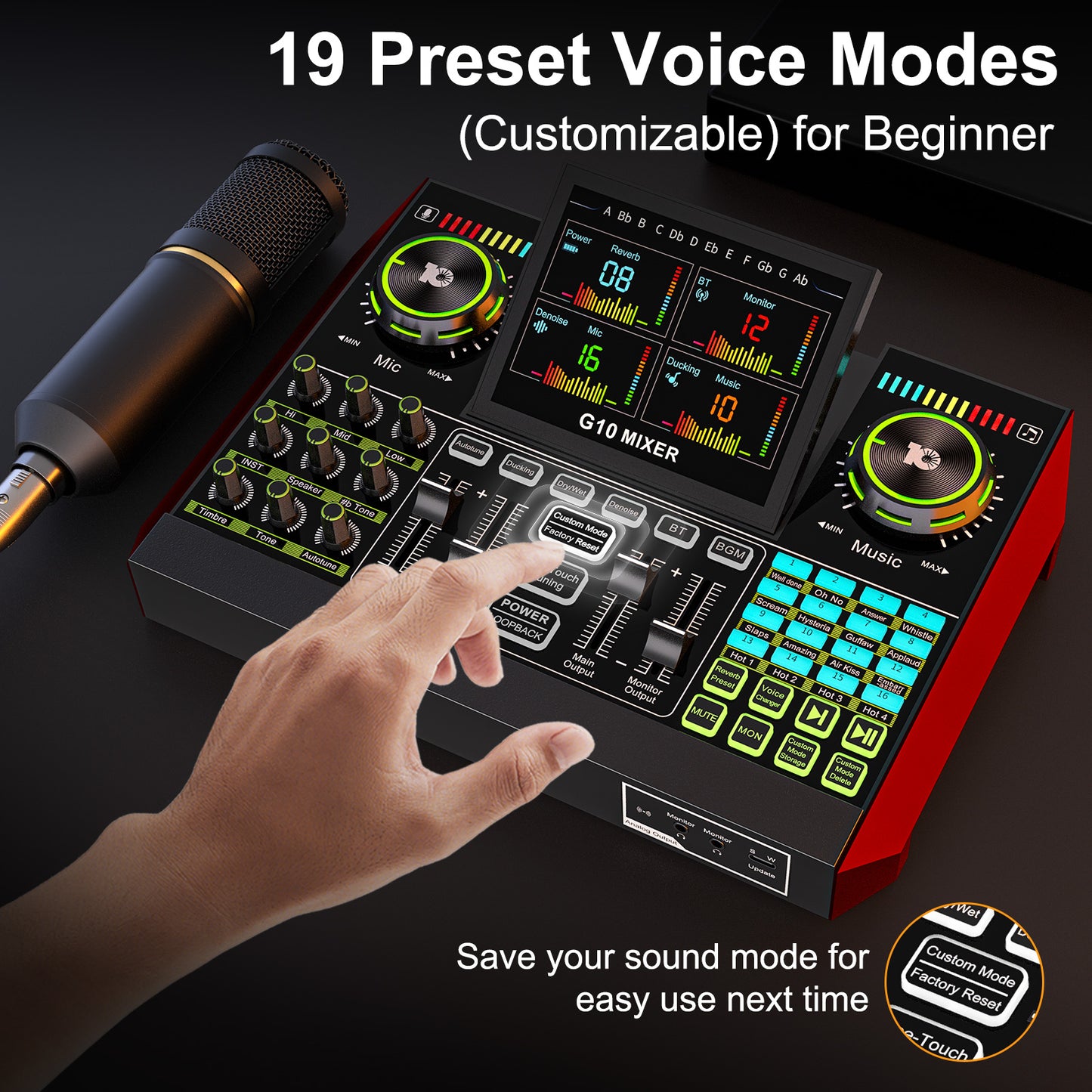 Podcast Microphone Bundle with Live Sound Card Audio Mixer, Podcast Equipment Bundle with 3.5mm Condenser Microphone for Pc/Phone Live Streaming Singing Gaming, Sound Board with Voice Changer, Denoise