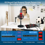 Audio Interface Live Sound Card DJ Mixer Kit for 3.5mm XLR Condenser Microphone Voice Changer for Guitar Studio Recording Broadcasting Streaming Gaming YouTube for Cellphone PC Computer Mac Laptop