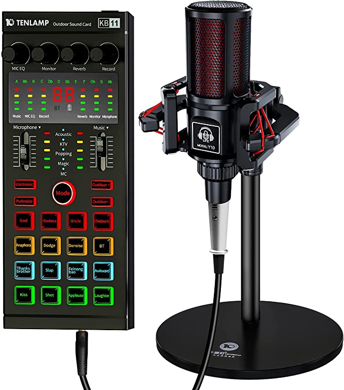 Podcast Equipment Bundle, tenlamp Studio XLR to 3.5mm Microphone