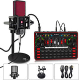 Podcast Microphone Sound Card Kit, Professional Studio Condenser Mic & G3 Live Sound Mixer/Voice Changer/Audio Interface/Audio Mixer for Streaming/Gaming/Recording/Singing/Tiktok/YouTube/PC/Computer