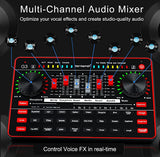 Audio Interface with Audio Mixer & Sound Card, tenlamp G3 Audio Console with Sound Board Voice Changer, Studio Vocal Effects Processor Equipment for PC Live Streaming Gaming Music Recording Podcast