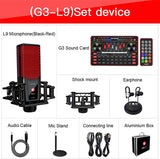 Podcast Microphone Sound Card Kit, Professional Studio Condenser Mic & G3 Live Sound Mixer/Voice Changer/Audio Interface/Audio Mixer for Streaming/Gaming/Recording/Singing/Tiktok/YouTube/PC/Computer