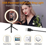 Selfie Ring Light, 10” Ring Light with Tripod Stand & Cell Phone Holder for Live Stream, Makeup, Dimmable Desktop LED Circle Light for Recording Video, Photography, 3 Light Modes & 10 Brightness