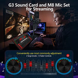 tenlamp Audio Mixer Kit, G3 Live Sound Card & M8 Studio Recording Microphone, Audio Interface Voice Changer, USB DIGITAL Podcast Equipment Bundle